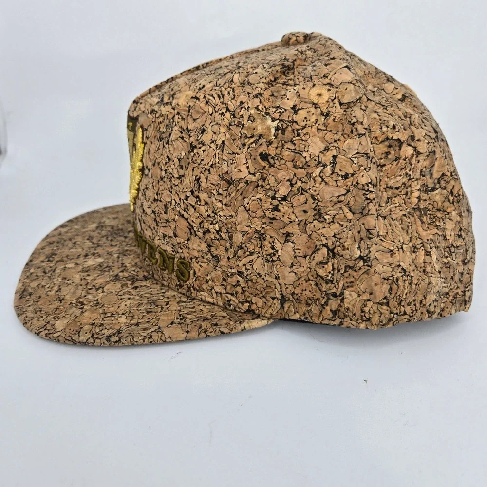 Earl Stevens Selections Cork Strapback‎ Hat Mens Gold Embroidered Crest OSFM